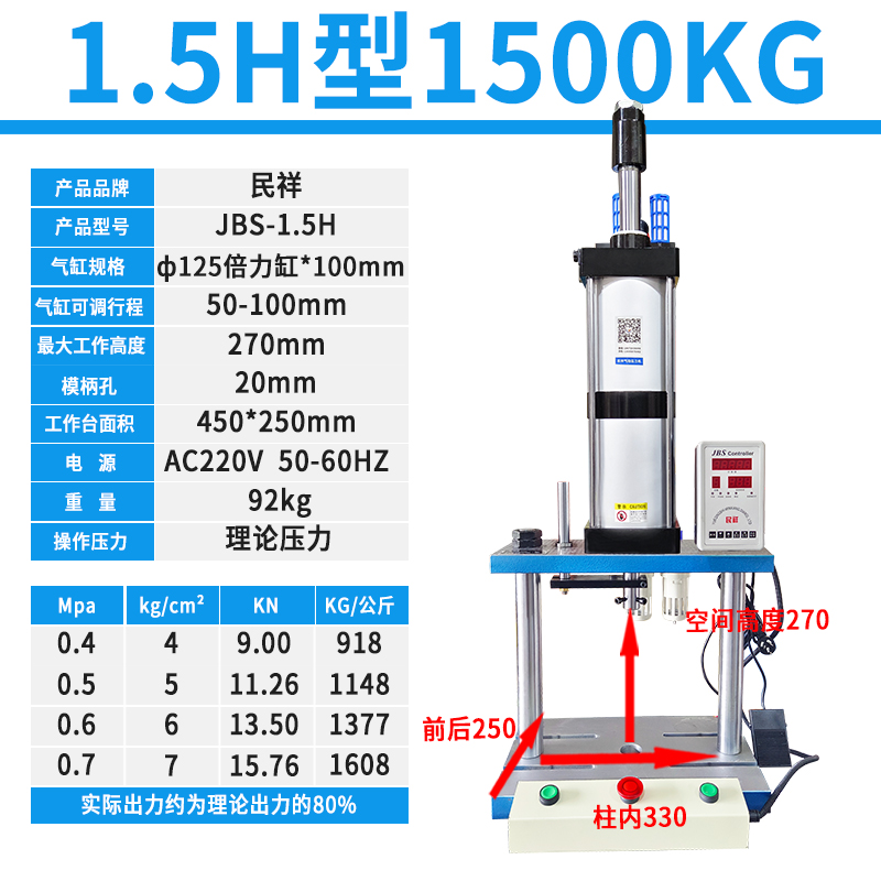 0.5H型大雙柱式氣動(dòng)壓力機(jī)